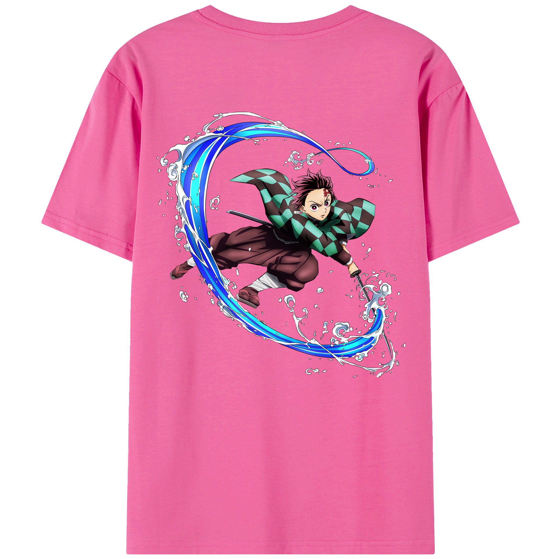 （画像用） 鬼滅の刃 竈門 炭治郎／かまど たんじろう Kamado Tanjirou レディース半袖Tシャツ(バックプリント)